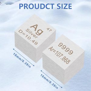 เงินบริสุทธิ์ 99.99% <span class=keywords><strong>Ag</strong></span> รูปทรงลูกบาศก์ 10 มม. น้ำหนัก 10.9 กรัม ยี่ห้อ Yeemeida สำหรับ<span class=keywords><strong>ตาราง</strong></span><span class=keywords><strong>ธาตุ</strong></span> - Product Image 2