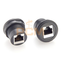 Adaptateur de connecteur fileté pour montage sur panneau de châssis rond, connecteur femelle RJ45 Cat6 vers prise jack, réseau Ethernet Lan Cat5 Cat5e