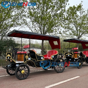 High Quality Retro Style Electric Sightseeing Carriage in Black with Sunshade Special Transportation - Product Image 5