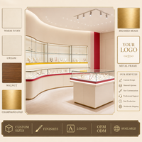 Maßgefertigte Schmuck-Wandvitrine Insel-Display-Theke Set mit LED-Beleuchtung Glas-Schmuckausstellungsmöbel Großhandel für Geschäfte