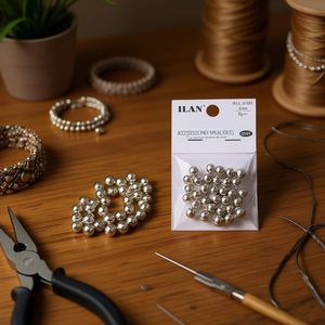 Perline Metalliche ILAN 8mm Argento per Creazione di Gioielli e Accessori - Product Image 3