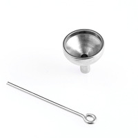 Entonnoir doseur rond poli en acier titane mini pour accessoires de parfum et bijoux, vente en gros