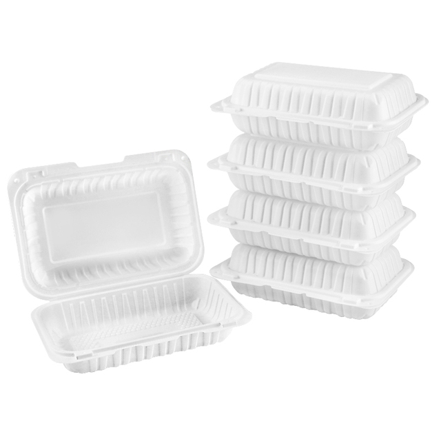 Eco Friendly Disposable MFPP Plastic PP Takeaway Microwave Food Containers Clamshell Lunch Box 9x6 Inch to Go Food Containers