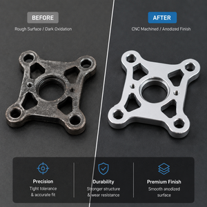 Adaptador de Brida Hueca de Aleación de Aluminio para Mecanizado CNC de Precisión, Acabado Anodizado Liso, Placa de Conexión para Equipos de Robótica y Automatización - Product Image 1