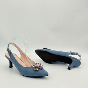 <span class=keywords><strong>Scarpe</strong></span> da <span class=keywords><strong>donna</strong></span> con tacco quadrato con strass colorato e punta a punta unica alla moda - Product Image 3