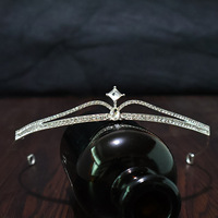 Couronne de mariée vintage en alliage avec strass en forme d'étoile et de goutte d'eau, multi-tailles, élégante, pour bal de promo, fête, cadeau d'anniversaire, Coronas De Reina