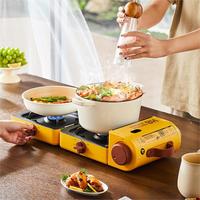 GARIDA Réchaud à cassette portable pliable à double tête Réchaud à cassette Réchaud de camping portable d'extérieur