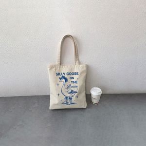 Bolsa de Mano con Diseño de Ganso Loco, Bolsa de Hombro Personalizada de Lona para Viaje, Bolsa de Compras Reutilizable para Mujer con Logotipo - Product Image 6