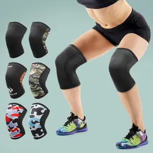 1 Pair 7mm Compression Knee Support For Weightlifting Powerlifting Squats Gym And Other Sports Small Black Knee Sleeves