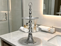 Support de plateau en métal texturé martelé, plateau de présentation multi-usages pour desserts, bijoux, décoration de table de mariage ou de fête