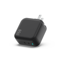 Pengisi daya USB C dua Port 65W Gan, pengisi daya SCP Super cepat untuk ponsel laptop tablet PD 3.0 Tipe C