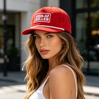 Casquette de baseball en velours côtelé de haute qualité, personnalisable, 5 panneaux, réglable, pour le sport et l'extérieur, avec logo brodé 3D, style urbain