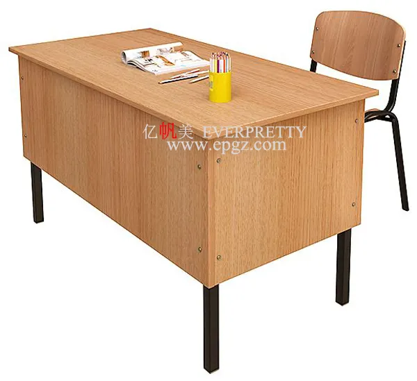 간단한 디자인 사무실 교사 테이블 나무 책상 CPU 홀더 & 사이드 서랍 및 선반 키보드