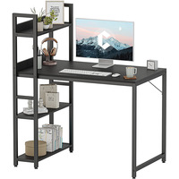 Table d'ordinateur portable pliable réglable en hauteur en métal pour le travail à domicile avec surface en bois pour la maison et le bureau