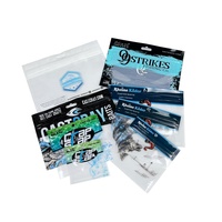 Sacs d'appâts de pêche en plastique souple, 3 côtés scellés, transparents, fermeture éclair, emballage de leurres de ver