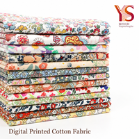 Tissu satiné imprimé numérique à motif floral dégradé RTS 75 g/m² - Faible quantité minimale de commande pour robe et foulard