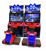 Machine d'arcade de course de motoneige d'occasion en métal et plastique, simulateur de conduite à monnayeur pour 1 joueur, pour enfants, en anglais, pour centre de jeux FEC