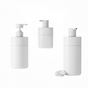 Matte White PET <b>Pump</b> <b>Bottle</b> Round Lotion <b>Bottle</b> 300ml 400ml 500ml for <b>Shampoo</b> Body Wash Hand Soap Skincare Packaging/ - Product Image 1