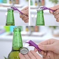 Porte-clés décapsuleur personnalisé en métal inoxydable pour canettes de bière, avec logo sur mesure