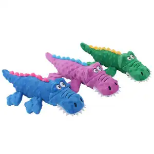 Songci Interactive funny Dog Squeaky Toys Animals Plush Squeak Crocodile Teething Toys Pet Chew Toy For Dogs