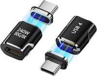 Adaptador Magnético USB-C PD de 240W, USB4, Transmisión de Datos de Alta Velocidad de 80Gbps, Conector de Proyección de Video 8K para Laptop y Teléfono