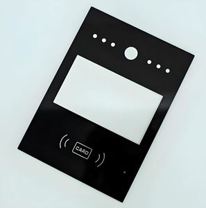 Panneau de lecteur de carte d'accès en acrylique noir personnalisé avec fenêtre d'affichage et trous pour LED - Product Image 1