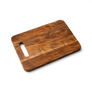 Planche à découper rectangulaire en bois avec poignée pour plateau de service de fromage, pain, fruits – Facile à nettoyer, compatible lave-vaisselle, réutilisable, légère - Product Image 1