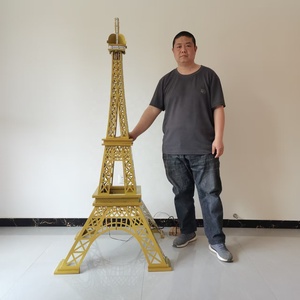 รูปปั้นเหล็กรูปหอไอเฟลขนาดใหญ่ปรับแต่งได้ตามต้องการรูปปั้นดีไซน์ฝรั่งเศสที่มีชื่อเสียงในด้านการเปลี่ยนสีของแสง - Product Image 4