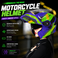 Casque de moto ABS à visière relevable pour hommes, femmes et adultes, casque de sécurité pour moto, visière double, casque de motocross, casco de motocicleta