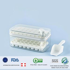 Wholesale 64 Pcs Ice Cubes Molds Ice Cube Tray with Lid and <b>Bin</b> for Freeze with 2 TraysIce Cube Trays Molds for Whiskey Cocktail - Product Image 2