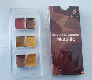 6/12 couleurs <span class=keywords><strong>bonbons</strong></span> miroitant solide <span class=keywords><strong>aquarelle</strong></span> ensemble Portable demi-casserole pour calligraphie peinture et artiste pour papier - Product Image 5