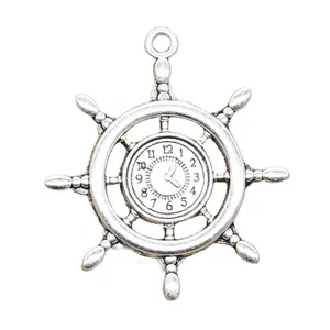 Charms rudder helm anchor ship clock 40x35mm Tibetan Silver Color Pendants Antique Jewelry Making DIY Handmade Craft