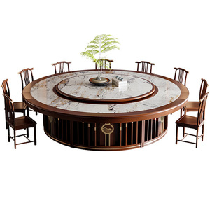 Nouvelle table ronde électrique de style chinois avec plateau en marbre de 1,8 m pour restaurant, hôtel, club, salon - Product Image 4