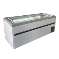 Congélateur commercial horizontal de type combiné de supermarché congélateur avec îlot en verre congélateur