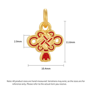 Pendentif noeud chinois en or massif 0.55g 5D-Un symbole de bonne chance et de tradition Accessoires de bijoux fins - Product Image 3