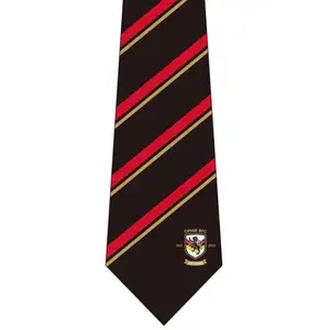 Custom Logo Printing Cheap 100% Silk Feeling Uniform School Necktie Men Polyester Woven Jacquard Embroidery Logo Neckties for me