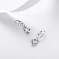Boucles d'oreilles clous en moissanite, argent sterling 925, rondes 6,5 mm, 1 carat, fermeture à levier, VVS1, couleur D, 3 couleurs