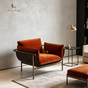 Italian Style Light Luxury PU Leather Single <b>Chair</b> Small Spaces Saddle Leisure Living Room Three-seater Armchair - Product Image 1