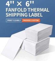 Étiquettes d'expédition autocollantes thermiques directes en accordéon, étanches, blanches, 4x6 pouces, pour bordereaux et adresses