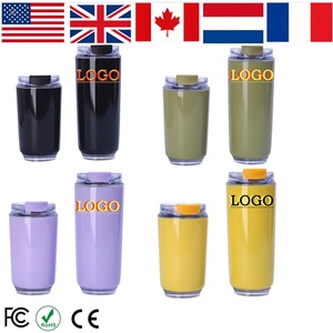 Vente en gros d'usine - Tasse à café isotherme à couvercle coulissant magnétique, double paroi en acier inoxydable 304, anti-fuite, logo personnalisé, best-seller en Europe et en Amérique - Product Image 1