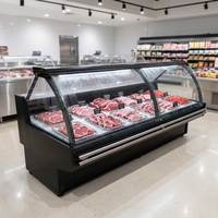 Vitrine Réfrigérée Commerciale pour Boucherie, Grande Capacité, pour Viande Fraîche, Idéale Supermarché
