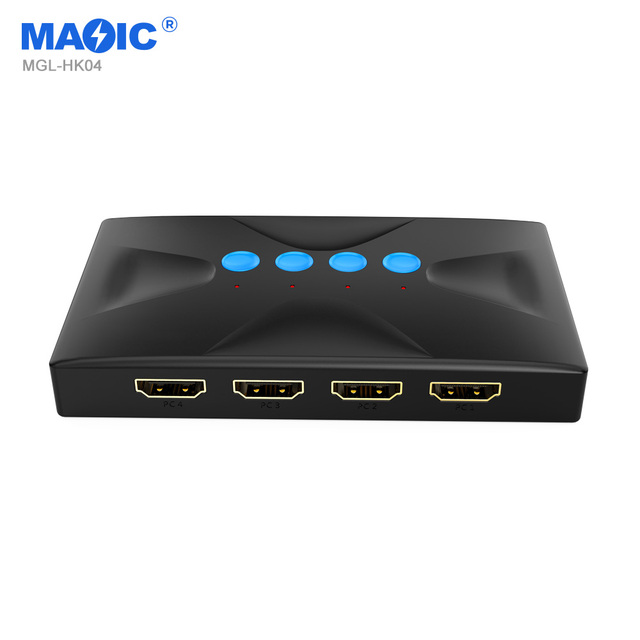 4 in 1 Out HDMI KVM Switcher Selector Box 4K 30hz HDMI USB KVM Switch 4 Port Support Desktop Controller and Button Switch