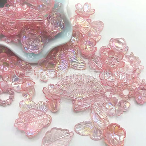 Pinzas para el pelo de acrílico con flores y mariposas, estilo morado mixto, cuentas dispersas para accesorios DIY, verano 2024, origen Yiwu - Product Image 5