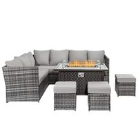 Meilleures ventes : Ensemble de canapés de jardin contemporains 4 places en rotin, acier et osier tressé pour salon, patio d'hôtel et véranda
