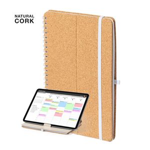 Nuevo Cuaderno Ecológico de Corcho con Tapa Dura, Personalizable con Logotipo, Soporte para Teléfono, Cuaderno Espiral Promocional, Regalo de Oficina - Product Image 1