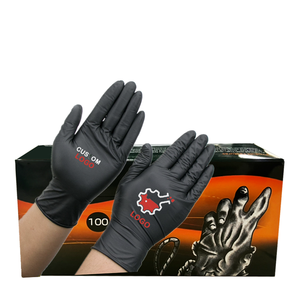 カスタムロゴブラックブルー9インチスパサロンパウダー無料カスタムボックスメイクアップカスタムロゴ使い捨てニトリル手袋ロゴ付き - Product Image 1