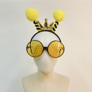 Disfraz de Abeja Pafu de 3 Piezas, Conjunto de Accesorios de Disfraz de Abeja, Diadema de Abeja, Gafas de Panal, Guantes a Rayas, Conjunto de Disfraz de Abeja - Product Image 5