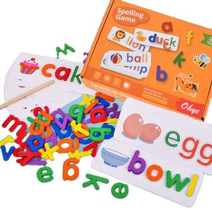 Juego de Tarjetas de Aprendizaje de 26 Letras del Alfabeto Inglés, Juguete Educativo Temprano para Niños, Rompecabezas de Ortografía, Juegos de Palabras - Product Image 1
