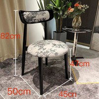 Chaise de salle à manger de luxe en bois massif, tabouret minimaliste moderne avec dossier pour salon, chambre et meuble de coiffeuse