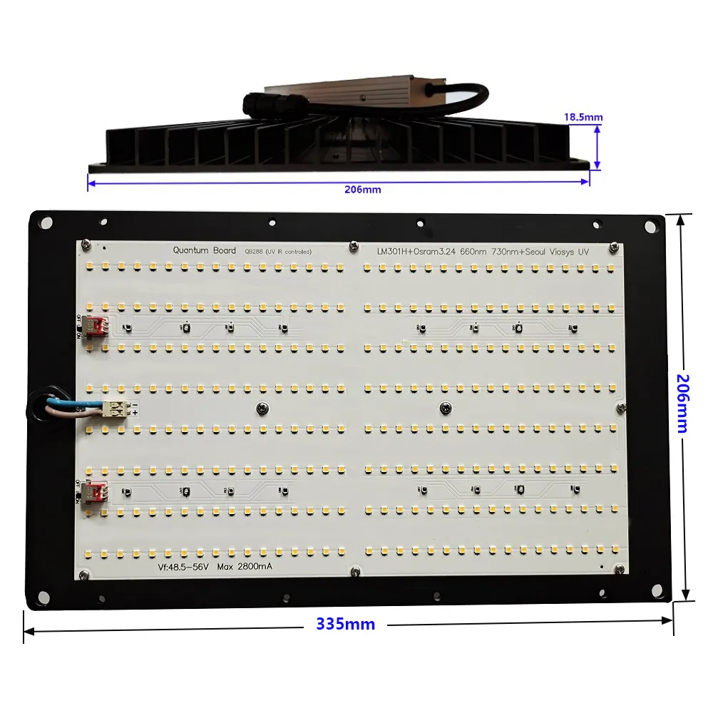 Tùy chỉnh Led phát triển ánh sáng Samsung lm301h 660nm UV IR với logo văn bản miễn phí